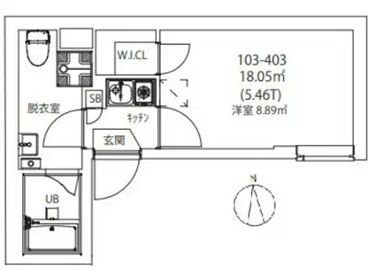 CITY WALK王子(1K/1階)の間取り写真