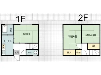 学校町アパート メゾネット(3K/1階)の間取り写真