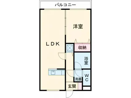 ロワールレジデンス7番館(1LDK/2階)の間取り写真