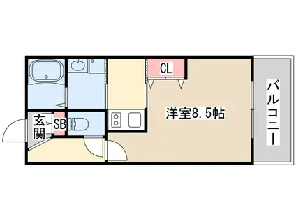 エストーネハーバーランド(1K/6階)の間取り写真