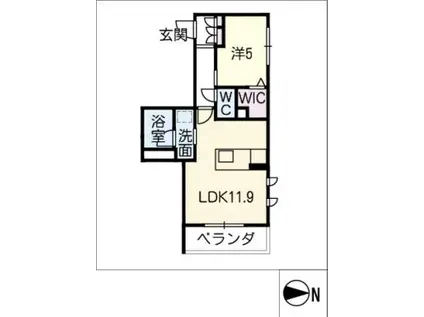 シャーメゾンノルテ(1LDK/2階)の間取り写真