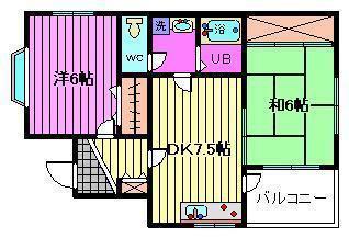 サンヒルズ本太(2DK/1階)の間取り写真