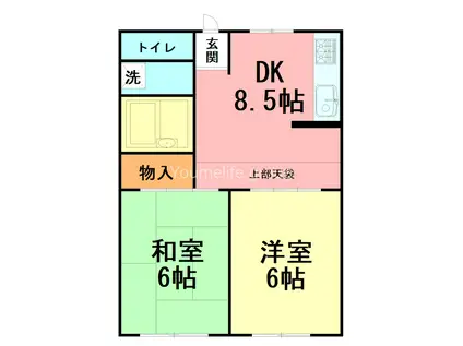 メゾンカミヤ(2DK/1階)の間取り写真