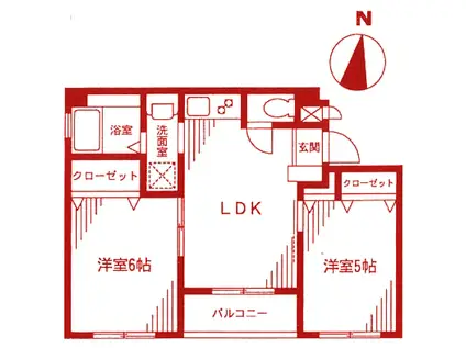 COMFORT岡村(2LDK/4階)の間取り写真