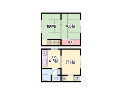 ハイツなす北側(3DK/1階)の間取り写真