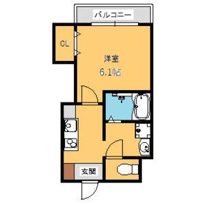 みおつくし岸里III(1K/5階)の間取り写真