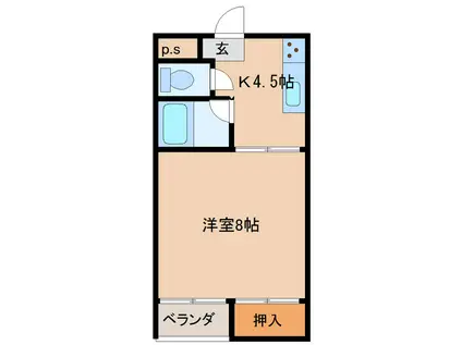 アーバンライフ(1DK/1階)の間取り写真