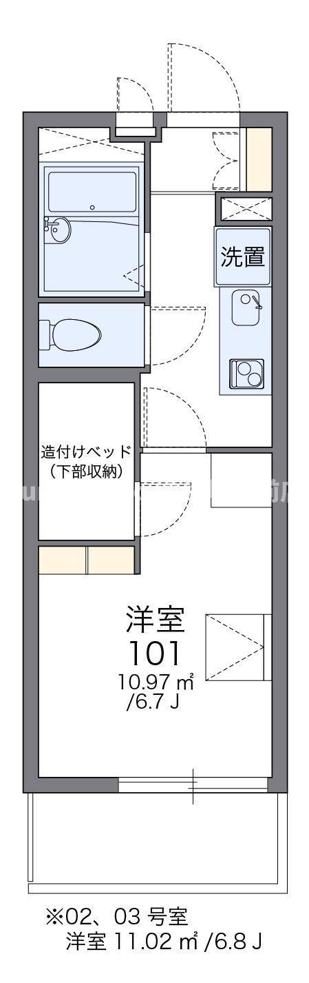 レオパレスイルニードII(1K/2階)の間取り写真