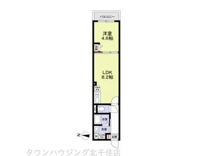 Jブラン亀有(1LDK/1階)の間取り写真