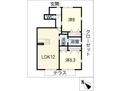 SEAVILLAGE新舞子(2LDK/1階)の間取り写真