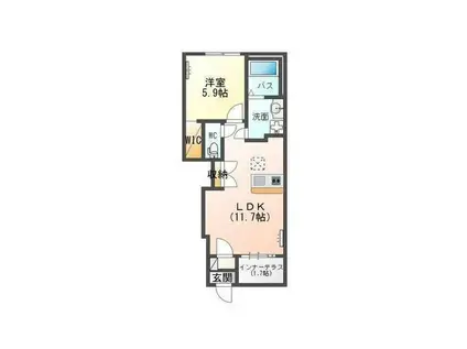 SWMP OTTO (1LDK/1階)の間取り写真