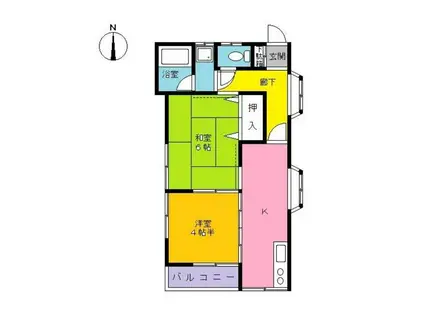 エルハイツ(2K/2階)の間取り写真