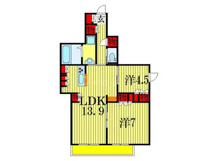 ブランルージュ(3LDK/2階)の間取り写真