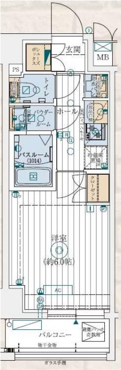 エステムコート横濱大通公園(1K/9階)の間取り写真