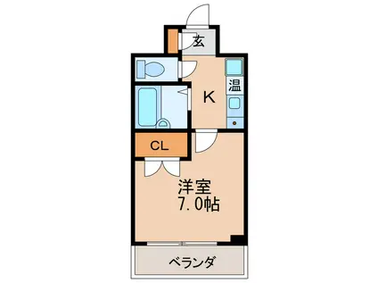 セントラルハイツ筒井(1K/4階)の間取り写真