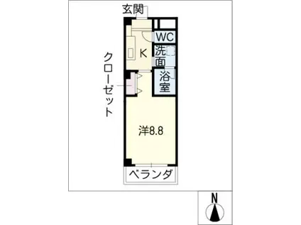 イルグラン藤森(1K/3階)の間取り写真