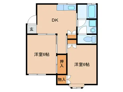 望月ハイツ(2DK/1階)の間取り写真