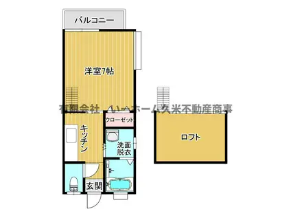 メゾンドヒル(1K/2階)の間取り写真