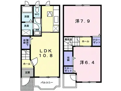 クレイン アライトI(2LDK/1階)の間取り写真