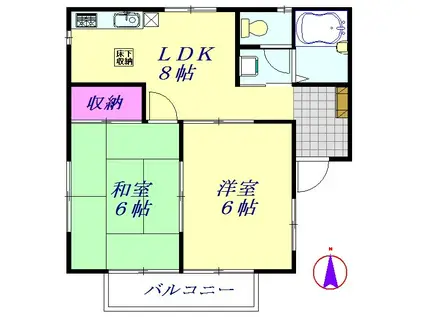 スーリール大宮(2DK/2階)の間取り写真