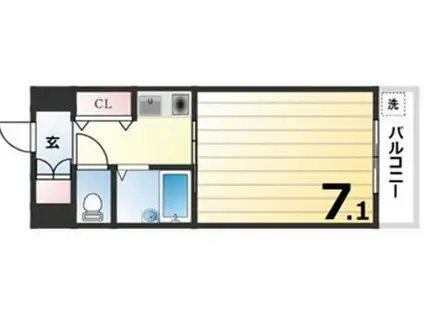 北野ハウス(1K/1階)の間取り写真