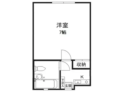 ドルフ溝口(1K/1階)の間取り写真