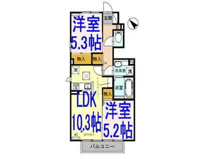 メゾン・ド・プリマ(2LDK/1階)の間取り写真