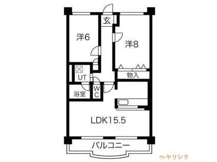 BOLSON A棟(2LDK/1階)の間取り写真