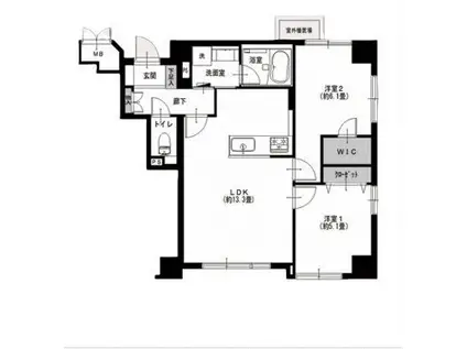 大山ダイカンプラザB棟(2LDK/4階)の間取り写真