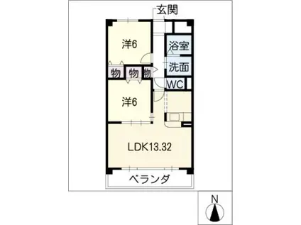 サンライズイン(2LDK/2階)の間取り写真