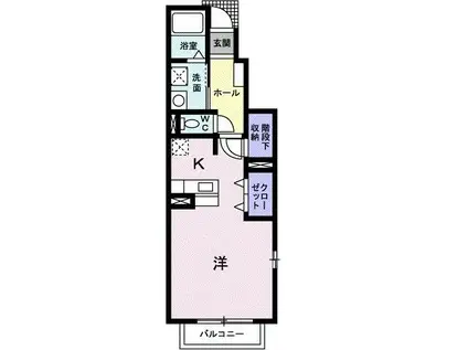 サンクチュアリーII(ワンルーム/1階)の間取り写真