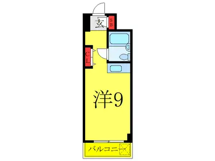 リーフテラス(ワンルーム/2階)の間取り写真