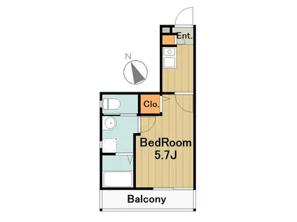 フルセイル相模原(1K/3階)の間取り写真
