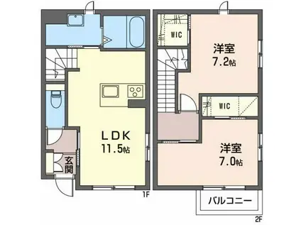 ダイヤモンドタウン(2LDK/1階)の間取り写真