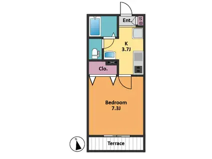 ABITARE EBISU(1K/1階)の間取り写真