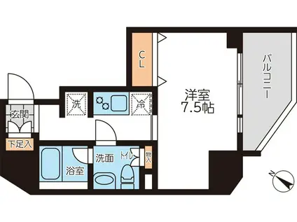 GRAN PASEO 本駒込(1K/4階)の間取り写真