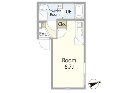 TIGRE YAYOICHO/ティーグル弥生町(ワンルーム/1階)の間取り写真