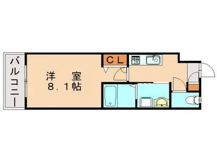 ラ・フィールド大橋(1K/4階)の間取り写真