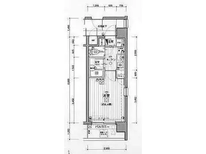 アーバイル三田慶大前(1K/7階)の間取り写真