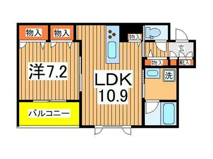 コルマル(1LDK/3階)の間取り写真