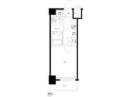 ルーブル川崎六番館(1K/2階)の間取り写真