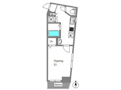 LE CIEL II(1K/3階)の間取り写真