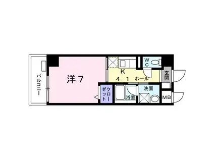 エミナンス川口(1K/4階)の間取り写真