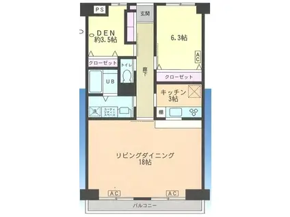 ヴィアードステージ(2LDK/5階)の間取り写真