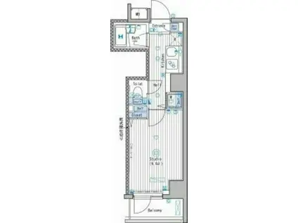 ガーラ・ステーション新宿牛込柳町(1K/6階)の間取り写真