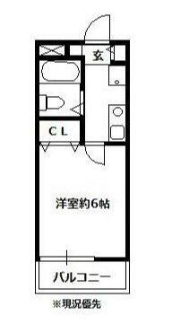 三郷FLATS(1K/3階)の間取り写真