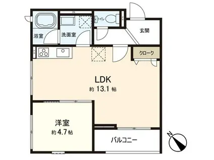 古江樂舎(1LDK/1階)の間取り写真
