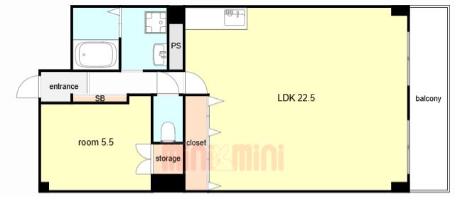 北広田アーバンライフ(1LDK/6階)の間取り写真