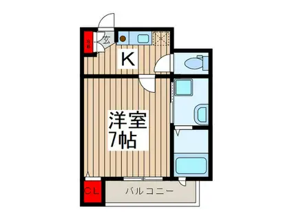 H・A・B VII(1K/2階)の間取り写真