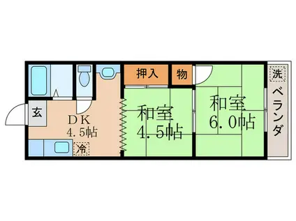 近建イレブン(2DK/8階)の間取り写真